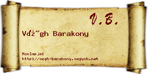 Végh Barakony névjegykártya