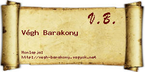 Végh Barakony névjegykártya